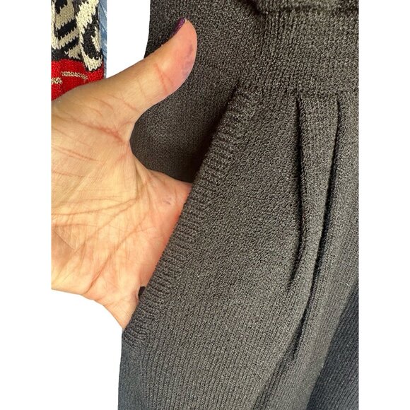 Antonella Preve Red & Black Knit Jumpsuit With Gold Accents & Zebra Pattern Sz L - Picture 8 of 11